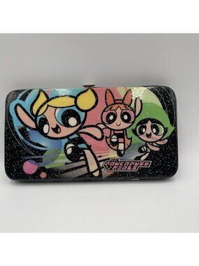 Y2K Powerpuff Girls Black Glitter Clutch Card Wallet Cartoon Network Nostalgia